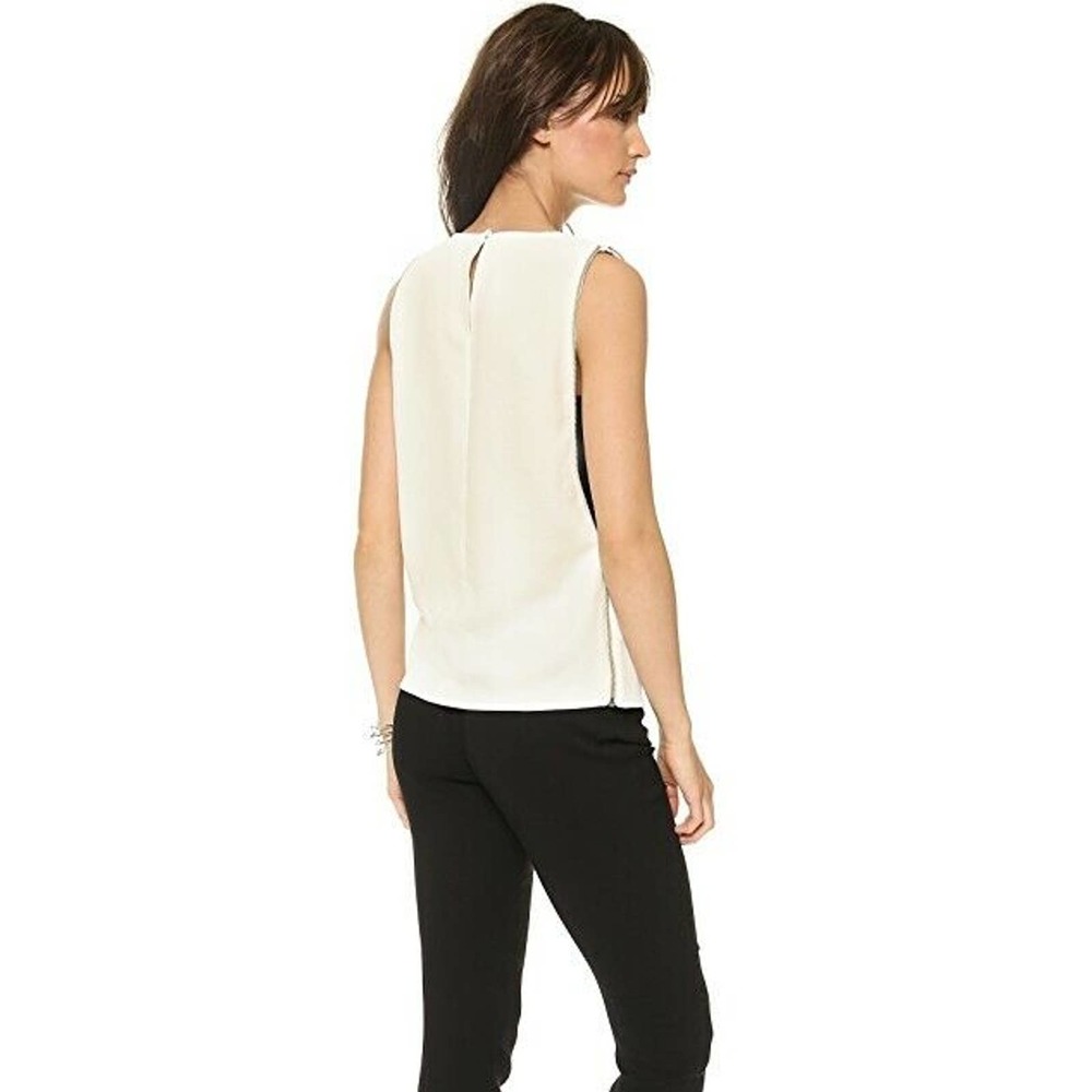 REBECCA MINKOFF MESH TOP OFF WHITE "AVENIDA" TOP ZIPPER XS - Picture 2 of 14